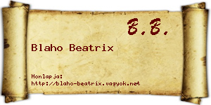 Blaho Beatrix névjegykártya